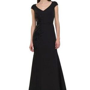 JS Collections Black Larisa Soutache Beaded Mermaid Gown